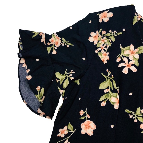 Jessica Howard Size 16 Maxi Dress Navy Blue Summer Floral Button Front - Picture 9 of 13